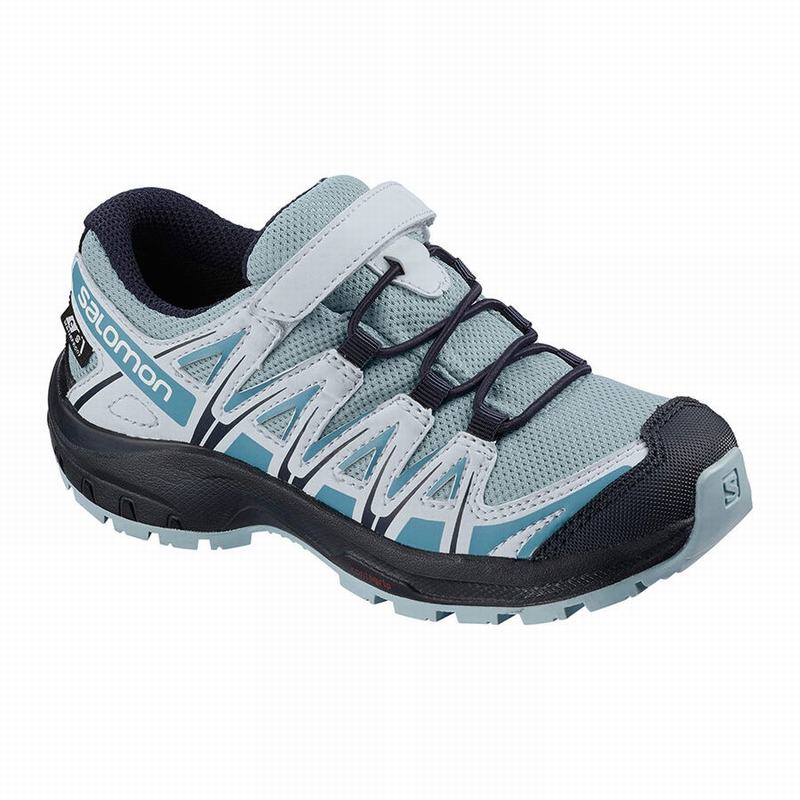 Zapatillas Trail Running Salomon Niños Gris Azules - Salomon Argentina XA PRO 3D CSWP K ,413679-DPW